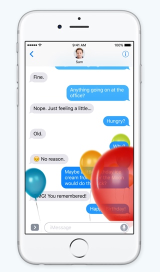 Balloon effects iOS 10 Messages