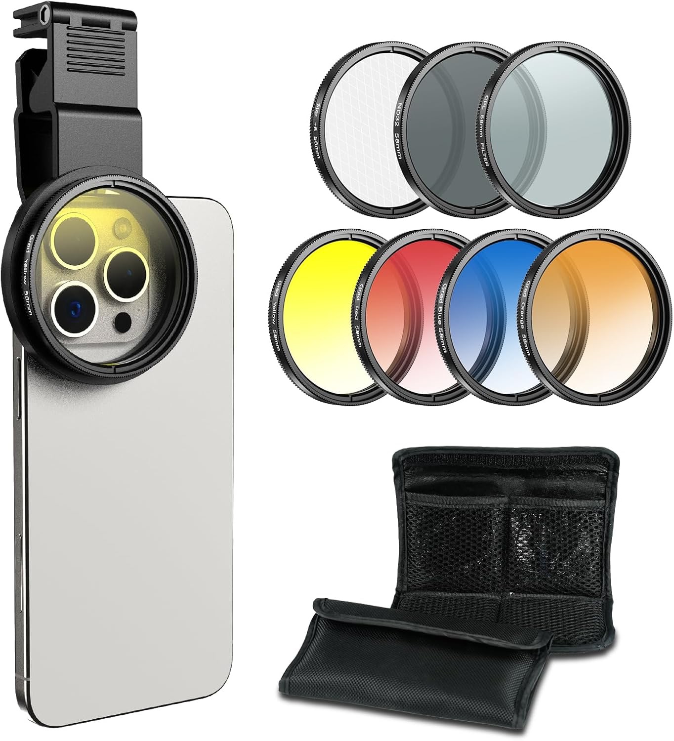 APEXEL 58 mm telefon filtri dəsti