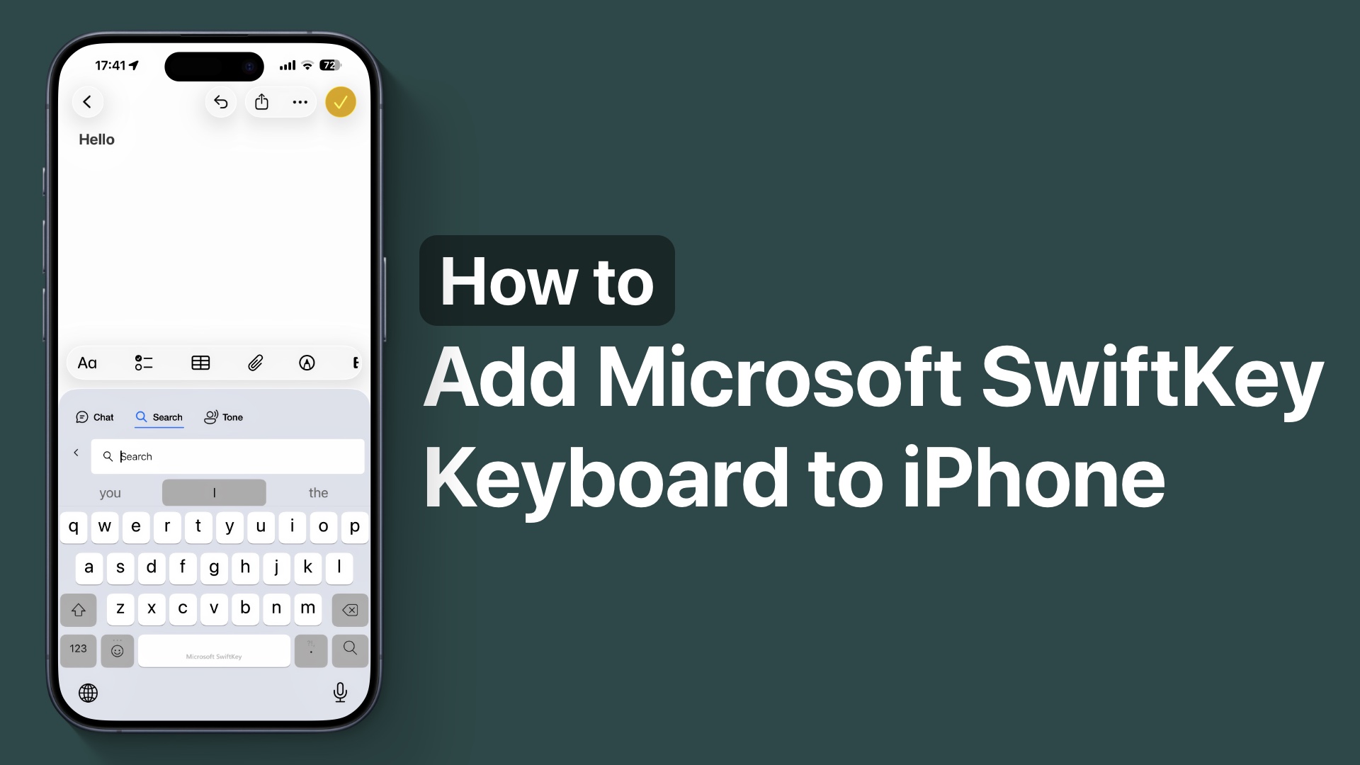 iPhone-da Microsoft SwiftKey klaviaturası