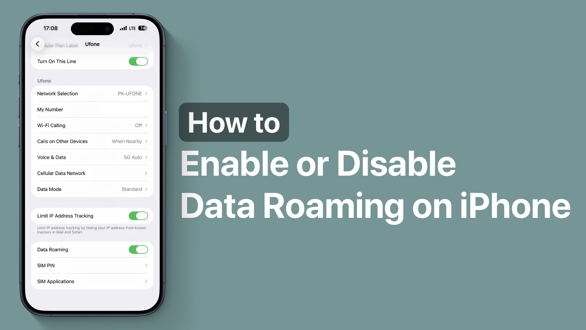 iPhone 17-də Data Rouminqini deaktiv edin