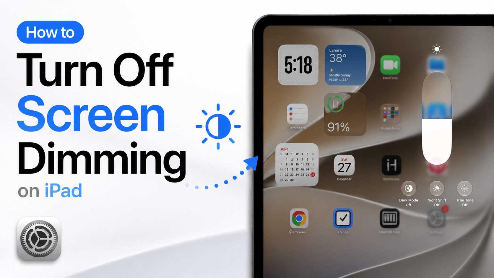 iPad ekranının qaralması