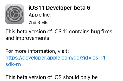 IOS 11 Developer Beta 6 Is Now Available For Download (Updated: Public ...