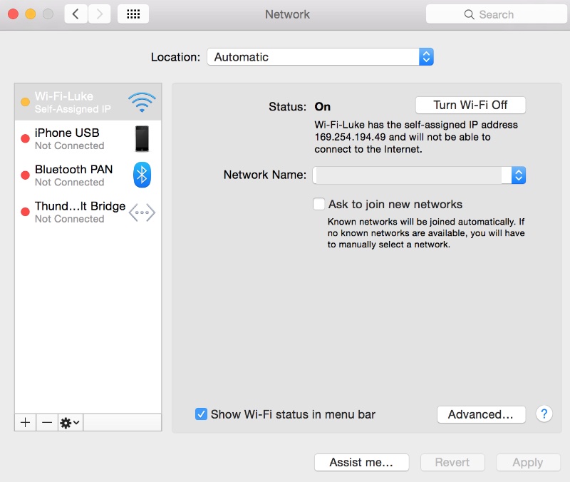 mac wifi self assigned ip address fix