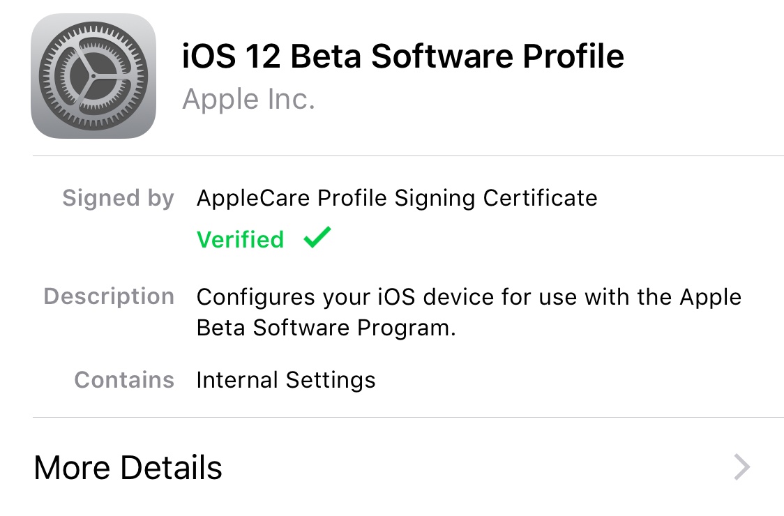 apple ios 12 beta profile