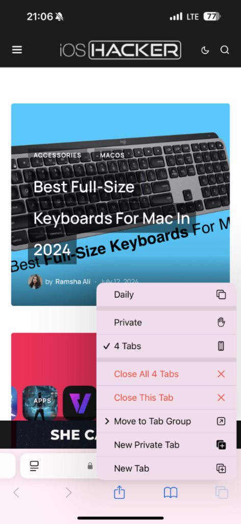 Close All Tabs on iPhone