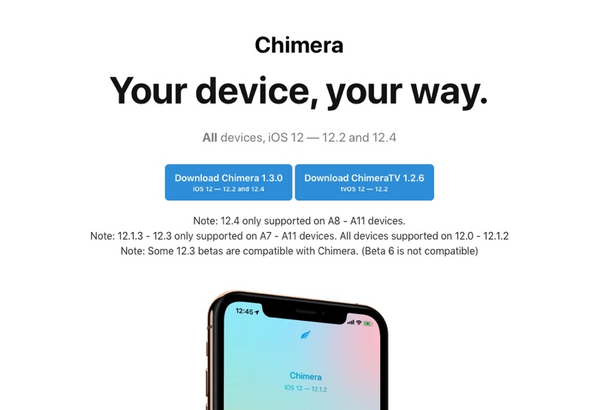 tool chimera jailbreak Supports Tool iOS 12.4 Chimera Now Jailbreak [Tutorial