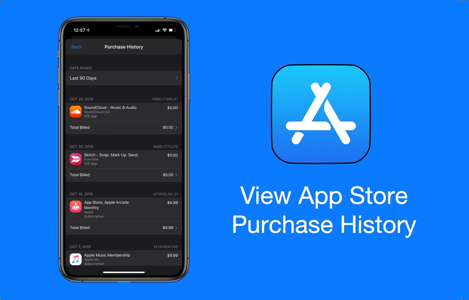 remove purchase history app store