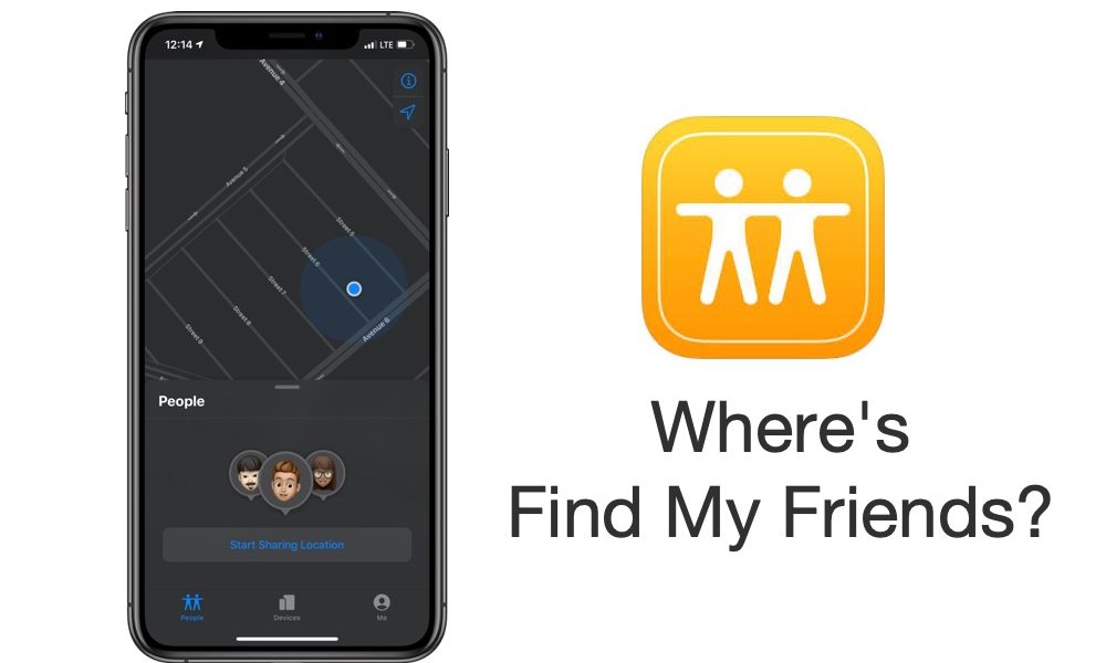 where is find my friends on iphone