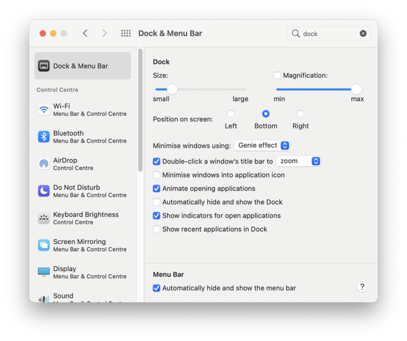 mac access menu bar with keyboard