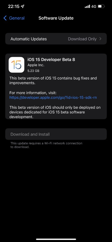 iOS 15 Beta 8
