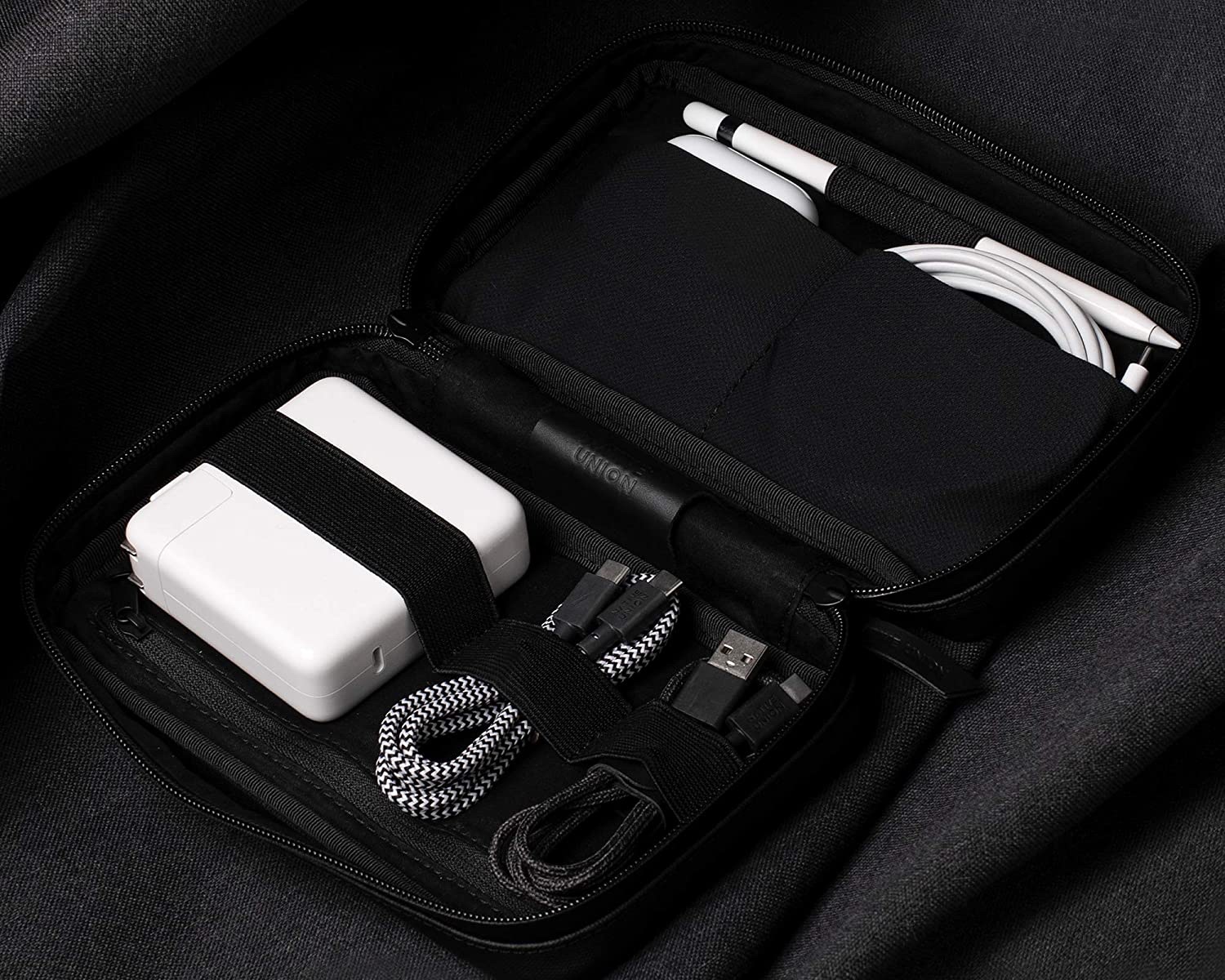 DDgro Hard Electronics Organizer Travel Case，Portable Hard Drive Pouch Bag  for Apple MacBook Charger, Power Cords, Cable, Tech Accessories, Shockproof