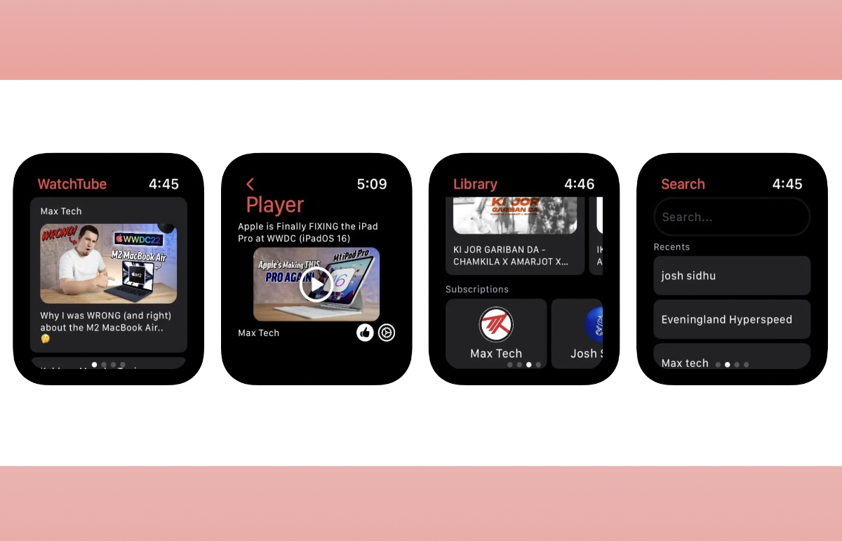 Apple watch hotsell 4 youtube app