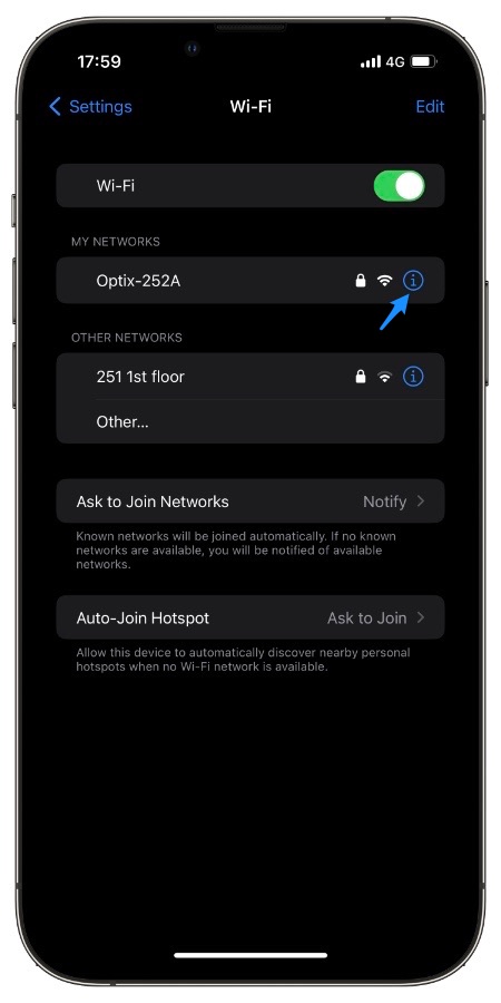 Προβολή κωδικού πρόσβασης Wi-Fi στο iPhone