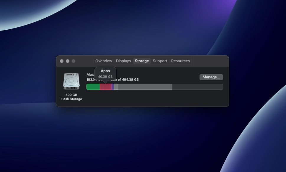 check storage on mac