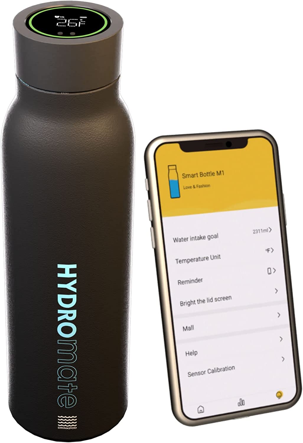 VSITOO Insulated Sports Water Bottle 15oz, Rechargeable, LED Temperature  Display, Keep Drink Hot/Cold, Stainless Steel Triple Vacuum Insulated  Thermos