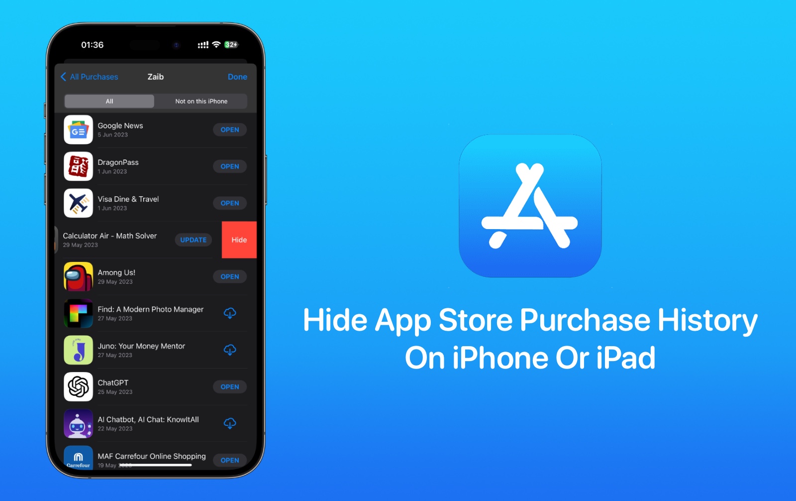 How to Hide & Unhide Downloaded Apps from App Store on iPhone & iPad