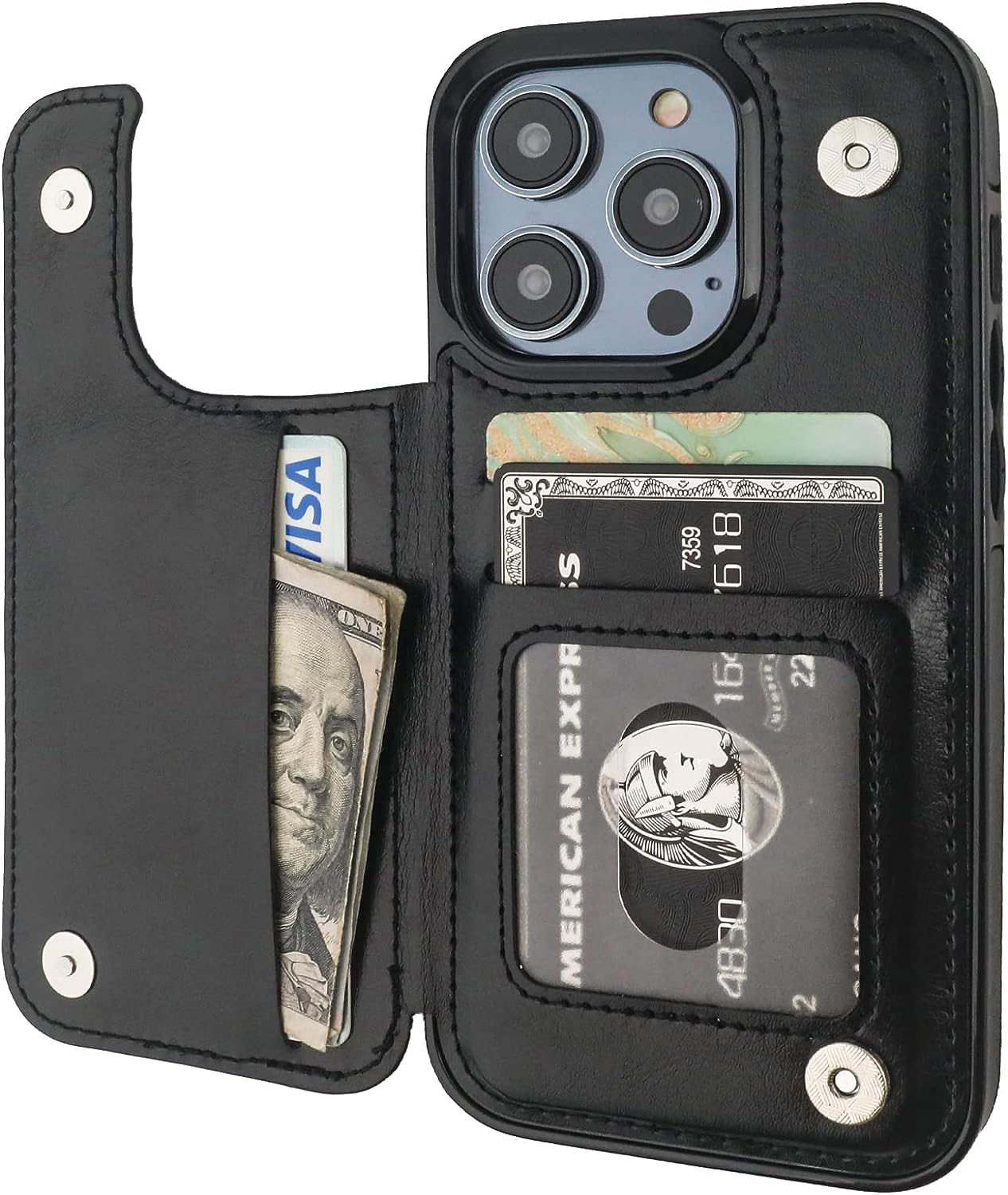 Detachable Folio Flip Wallet Phone Case - Casebus Multi Functional Wallet  Phone Case, 14 Card Slots 3 Purse 1 Zipper 1 Wrist Band 1 Metal Buckle,  Wrist Strap Clutch Magnetic Detachable - DOROTE - Casebus
