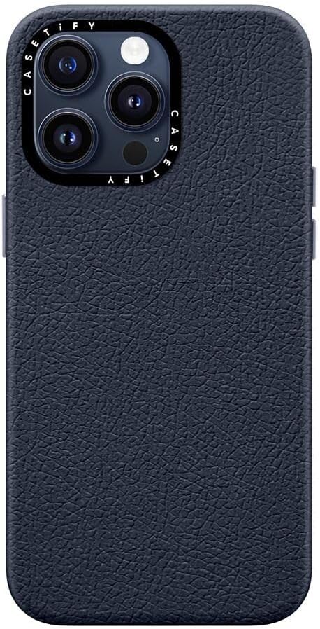 Saffiano Leather Case for iPhone 15 Pro and 15 Pro Max by Golden Concept Silver / 15 Pro Max