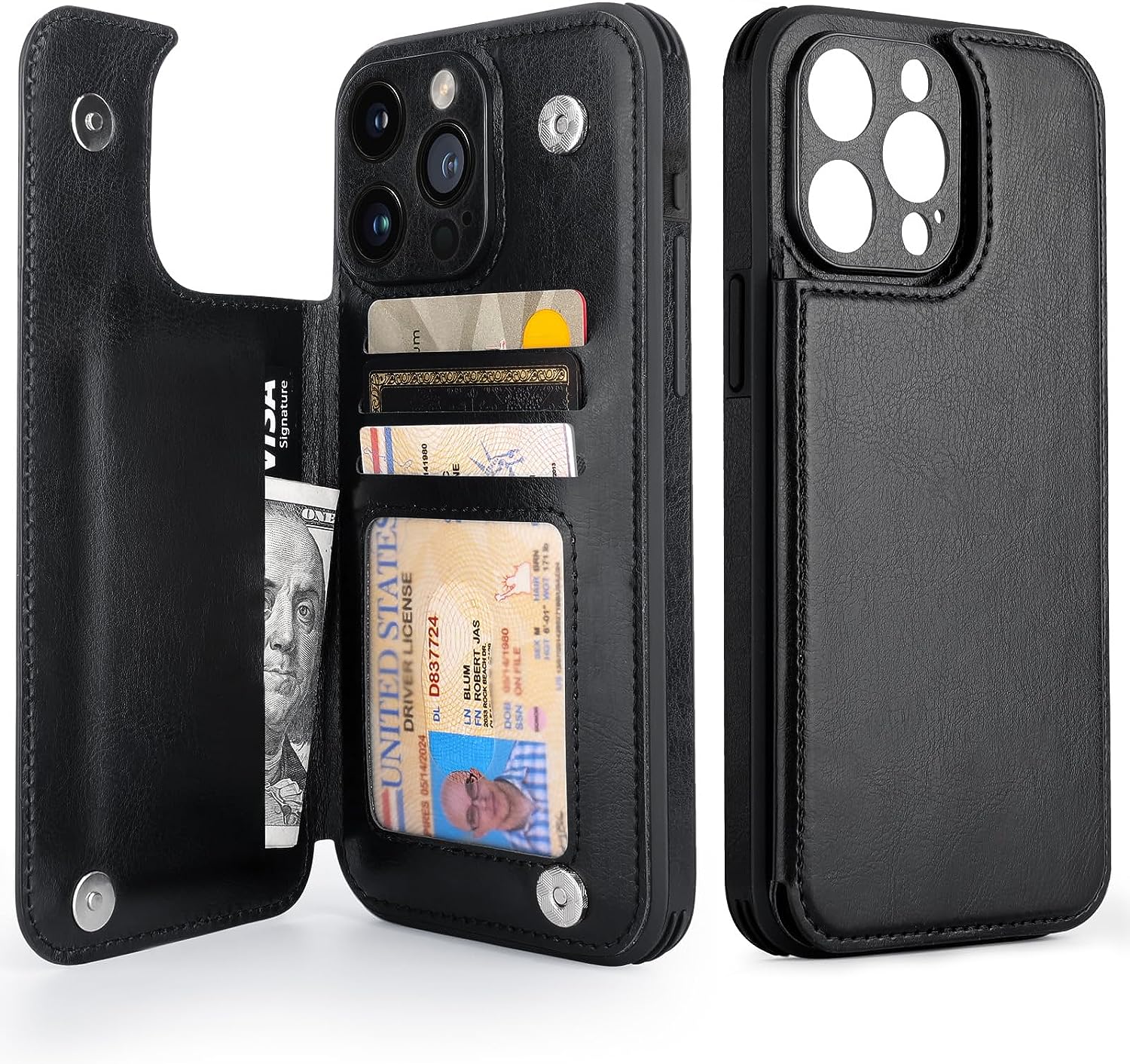  HAOTP for iPhone 15 Pro Case Wallet with Card Holder