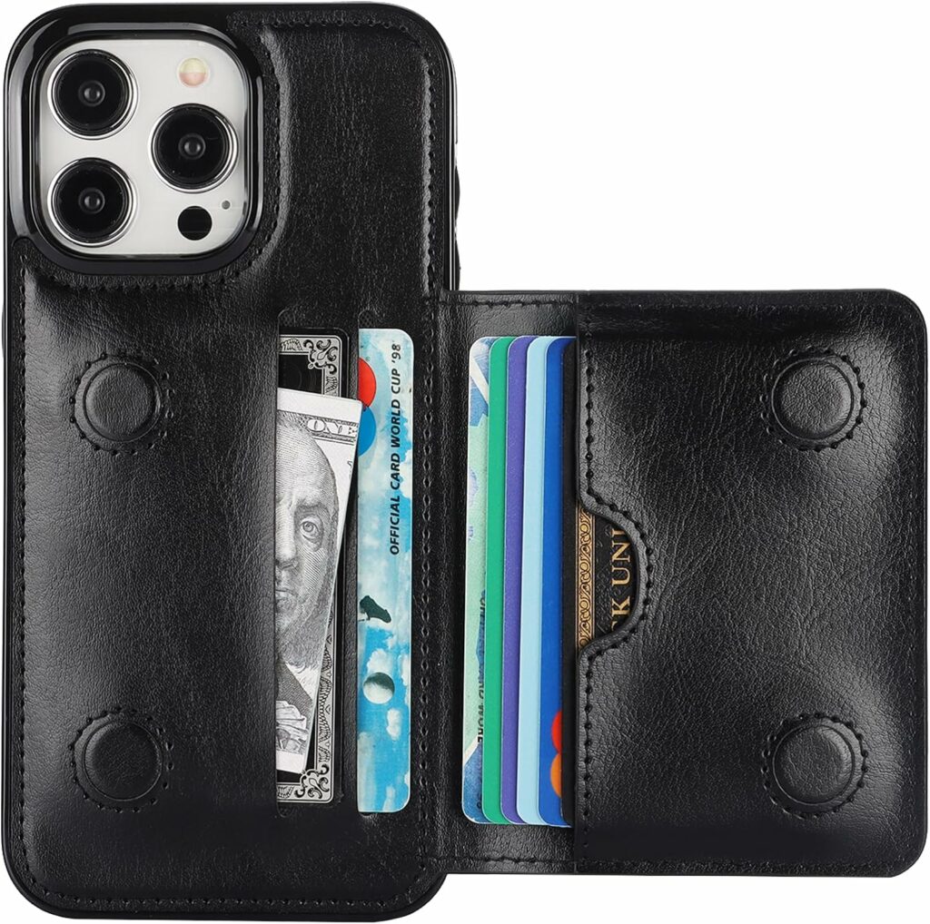 iPhone 8 Wallet Case with Card Holder,Onetop iPhone 7 Case Wallet Premium PU Leather Kickstand Card Slots,Double Magnetic Clasp
