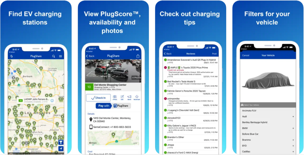 find charging stations with apps