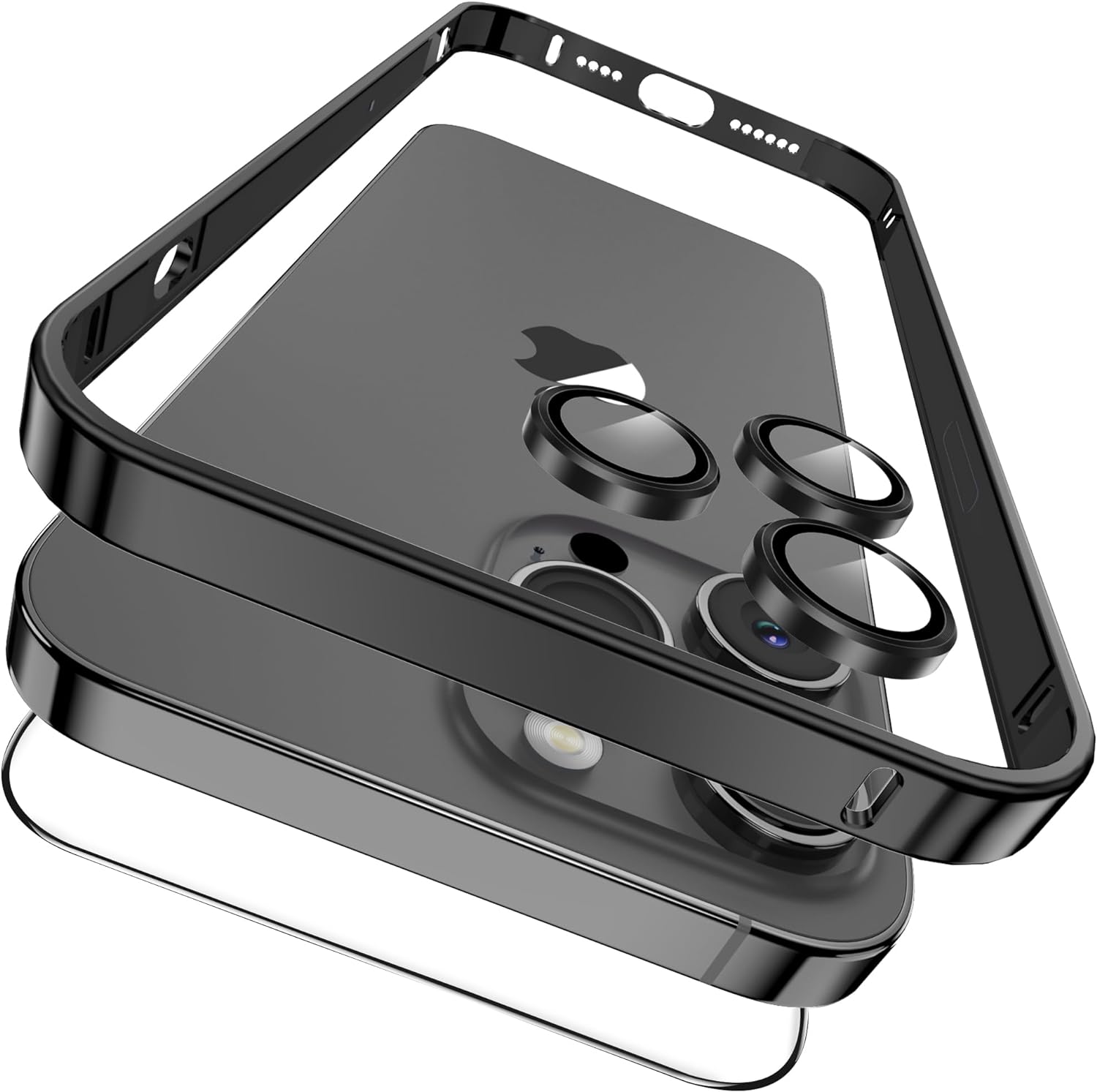 RHINOSHIELD Bumper Case Compatible with iPhone 15 Pro Max CrashGuard Black