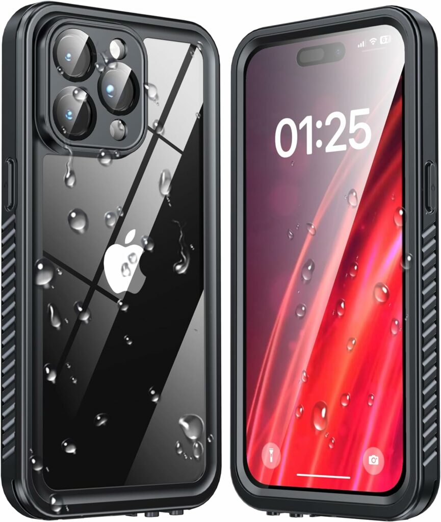  IUGOBI for iPhone 15 Pro Max Case Waterproof, Built-in