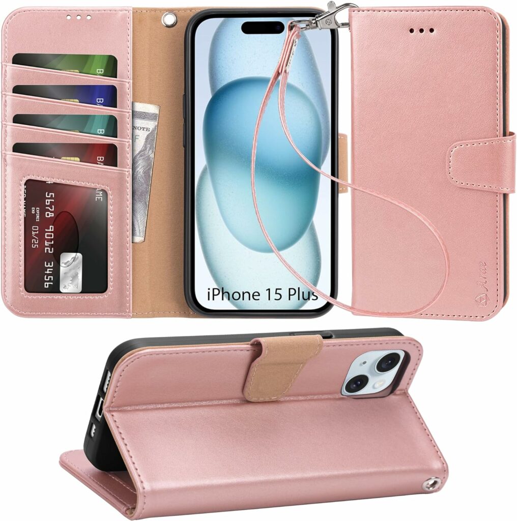 Folio card holder case for iPhone 15 Plus