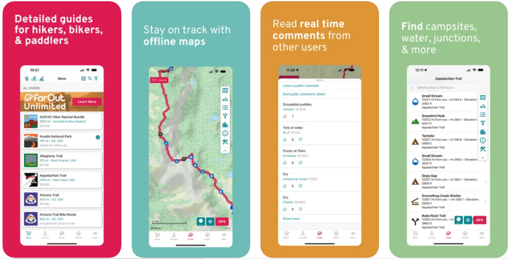 FarOut Guides hiking route planner app