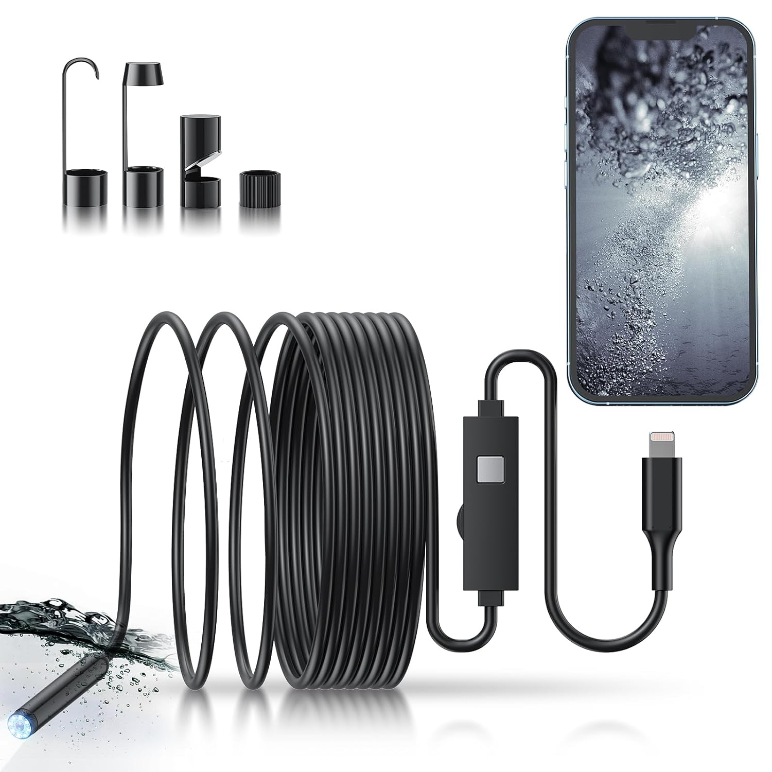 Wireless Waterproof IP67 Endoscope Inspection Camera For iPhone 8 Plus X  IOS US