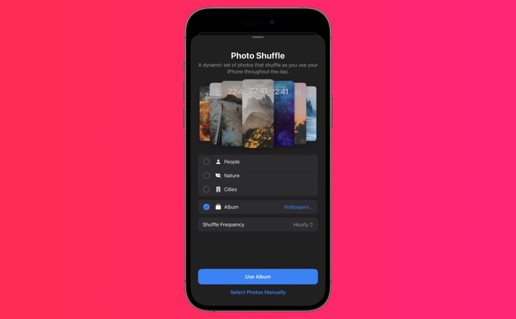 Select album for Photo Shuffle Wallpaper