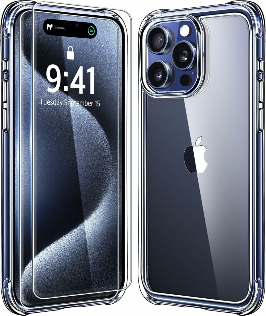 Mkeke 2X Tempered Glass Screen Protector for iPhone 15 Pro Max