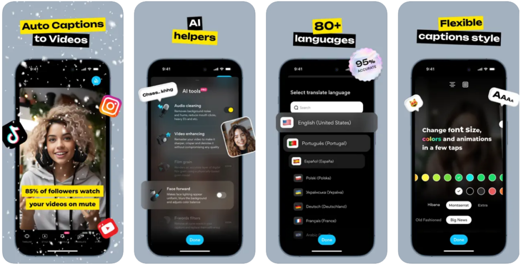 Liro: Auto Captions to Video