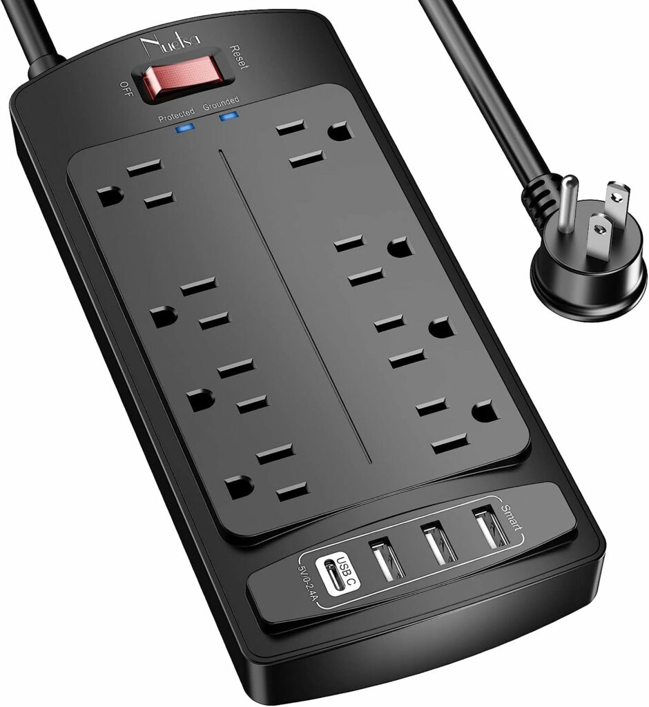 Nuetsa 8-Outlet Surge Protector Power Strip