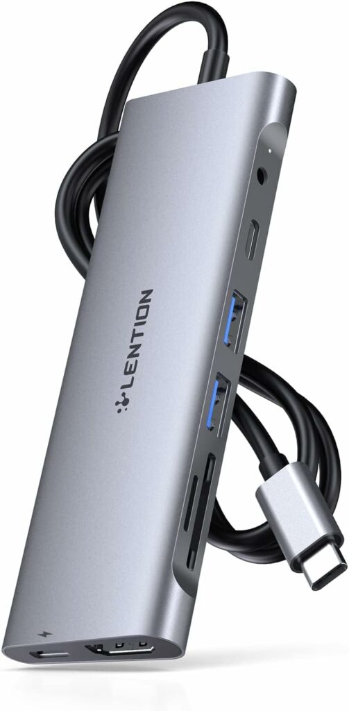 LENTION 3.3FT Long Cable USB C Hub