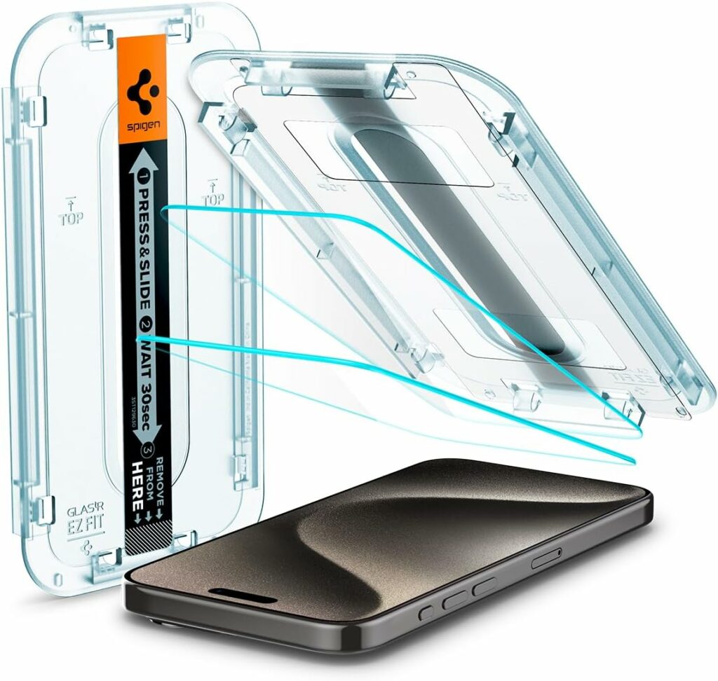 Best Screen Protector for iPhone 15 Pro Max: Spigen Tempered Glass Screen Protector