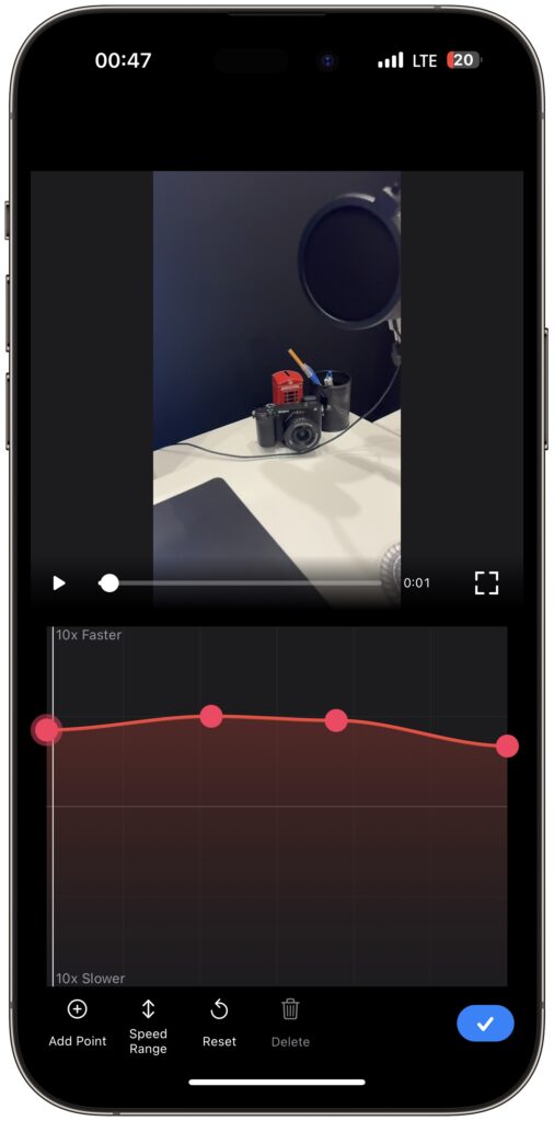 Speed up videos on iPhone