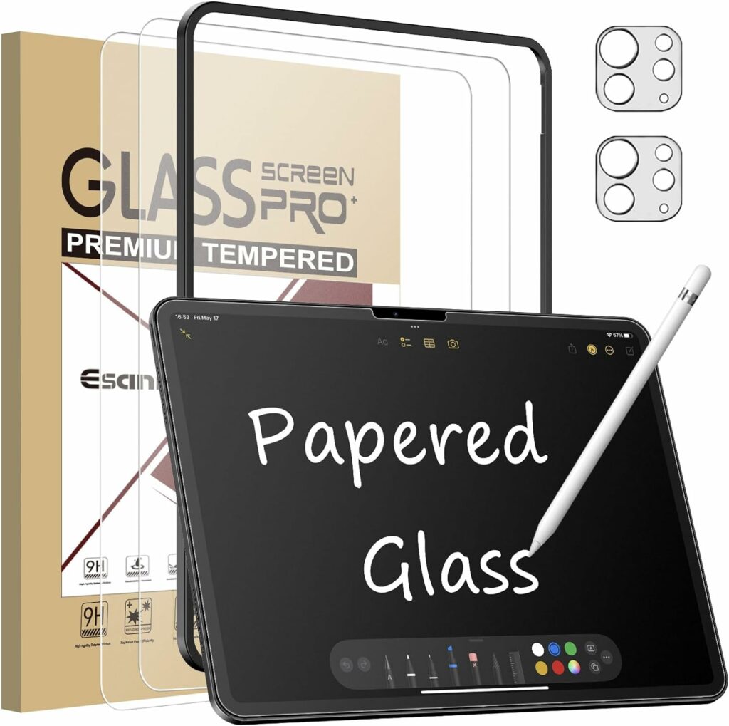 Esanik [2+2 Pack Like Paper Glass Screen Protector