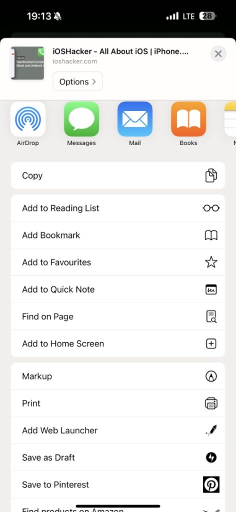 Add bookmark option iOS 18