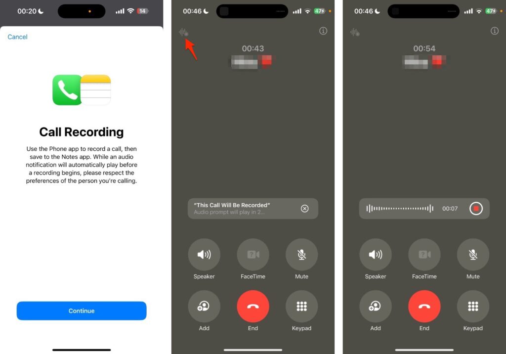 Call recording iOS 18.1