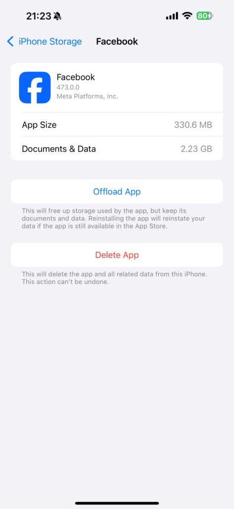 Delete apps from Settings