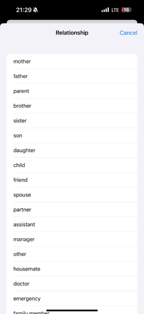 Emergency Contact iOS 18