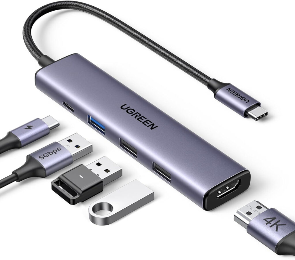 UGREEN Revodok 105 USB-C Hub, 5-in-1 USB C Multiport Adapter