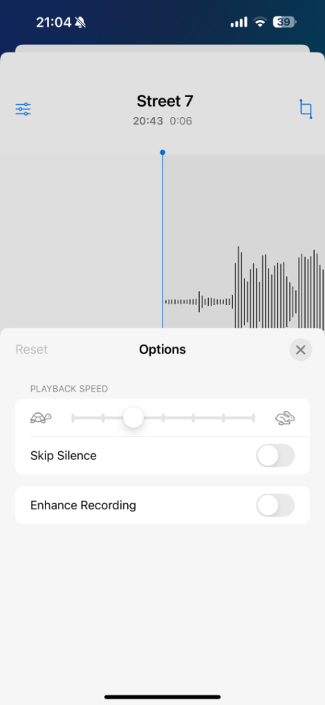 Voice memos playback controls