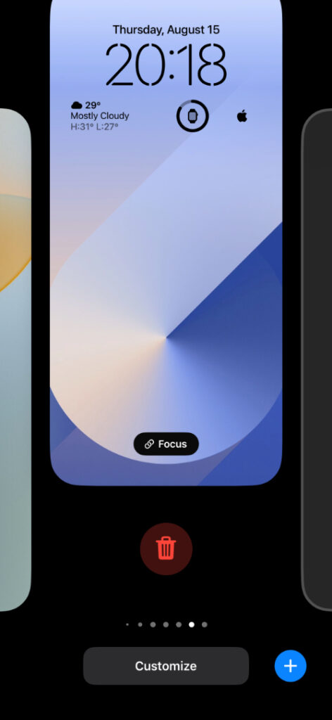 iPhone delete wallpaper