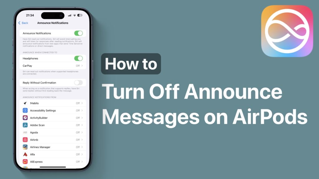 Turn off Announce Messages on AirPods
