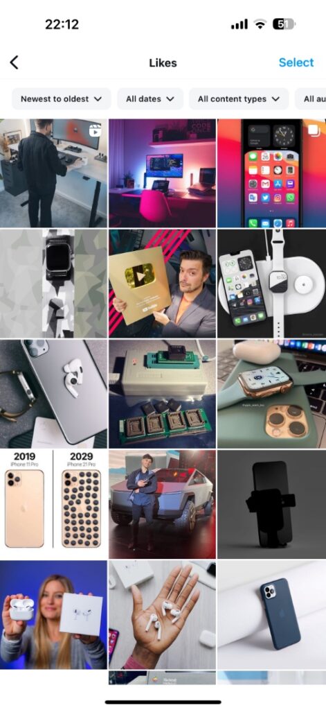 Instagram Liked Posts