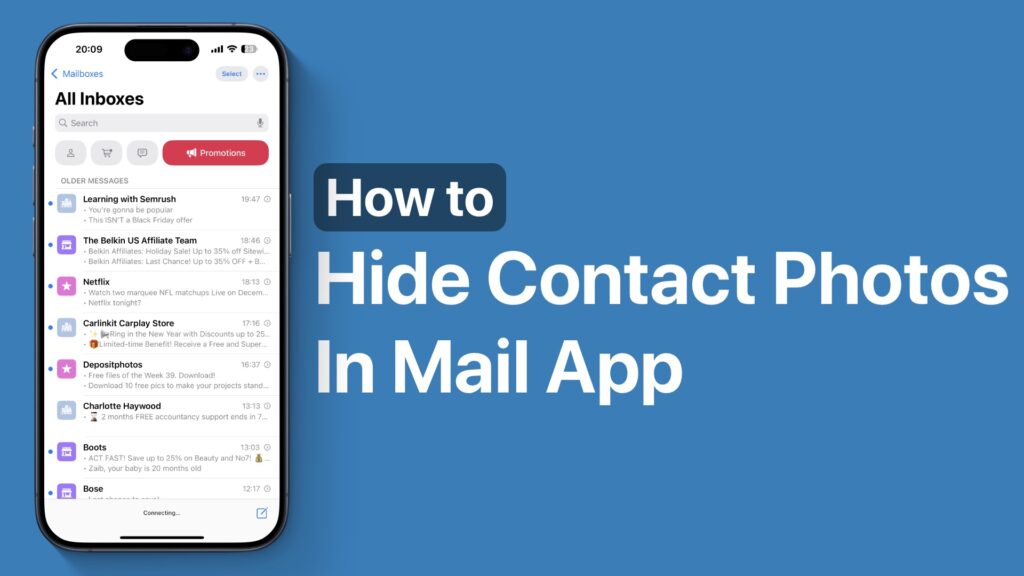 Hide contact photos in Mail