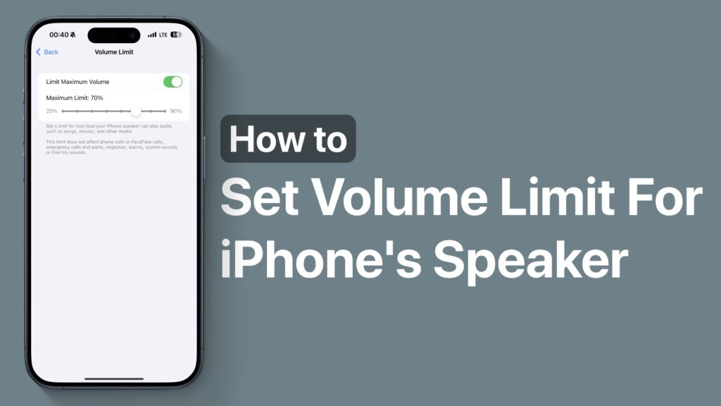 Set volume limit iPhone speaker