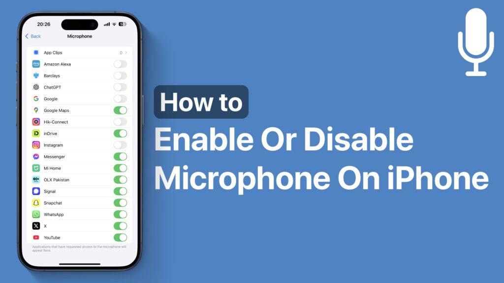 Enable or disable microphone for apps
